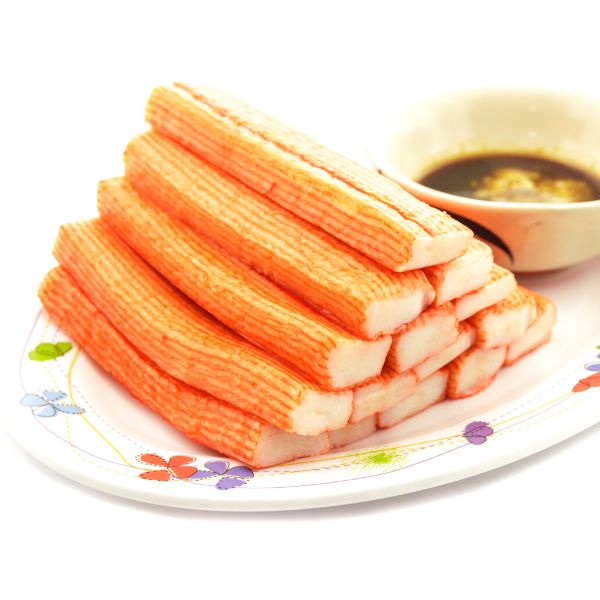 a plate of filament crab stick gold is ready to serve