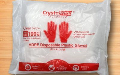 Crystal Wrap HDPE Disposable Plastic Gloves 100Pcs