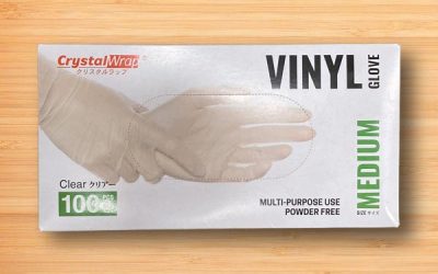 Crystal Wrap Vinyl Glove Medium 100pcs