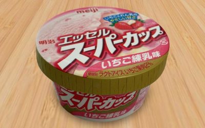Meiji Essel Super Cup Strawberry Condensed Milk Ice Cream